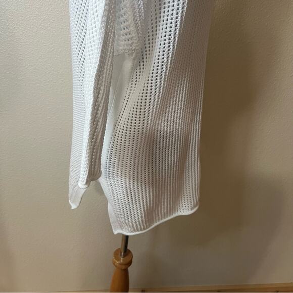 Theory white open knit crochet tunic top MEDIUM - Picture 5 of 10